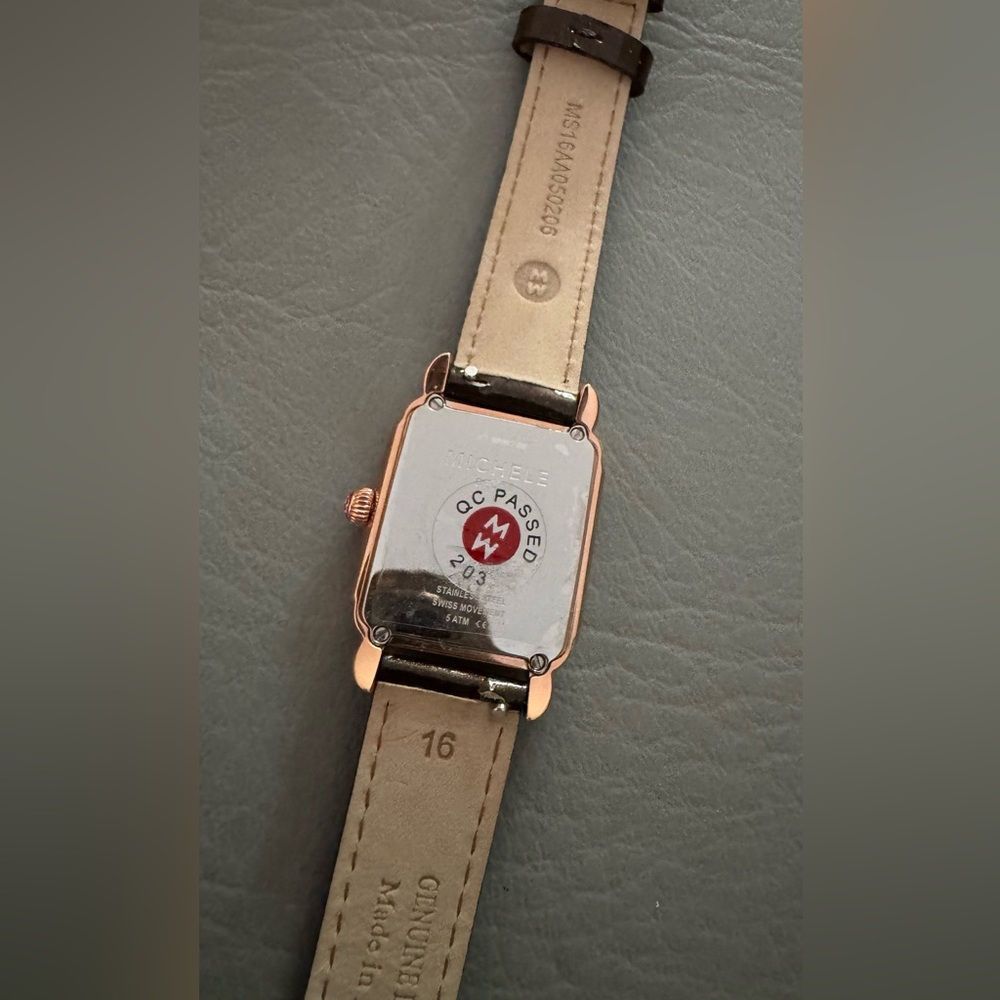 NIB Michele Rose Gold Diamond Deco II Watch - Picture 5 of 13